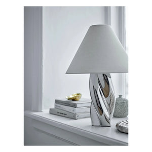 Bloomingville - Silva Stone Ceramic Table Lamp | Silver