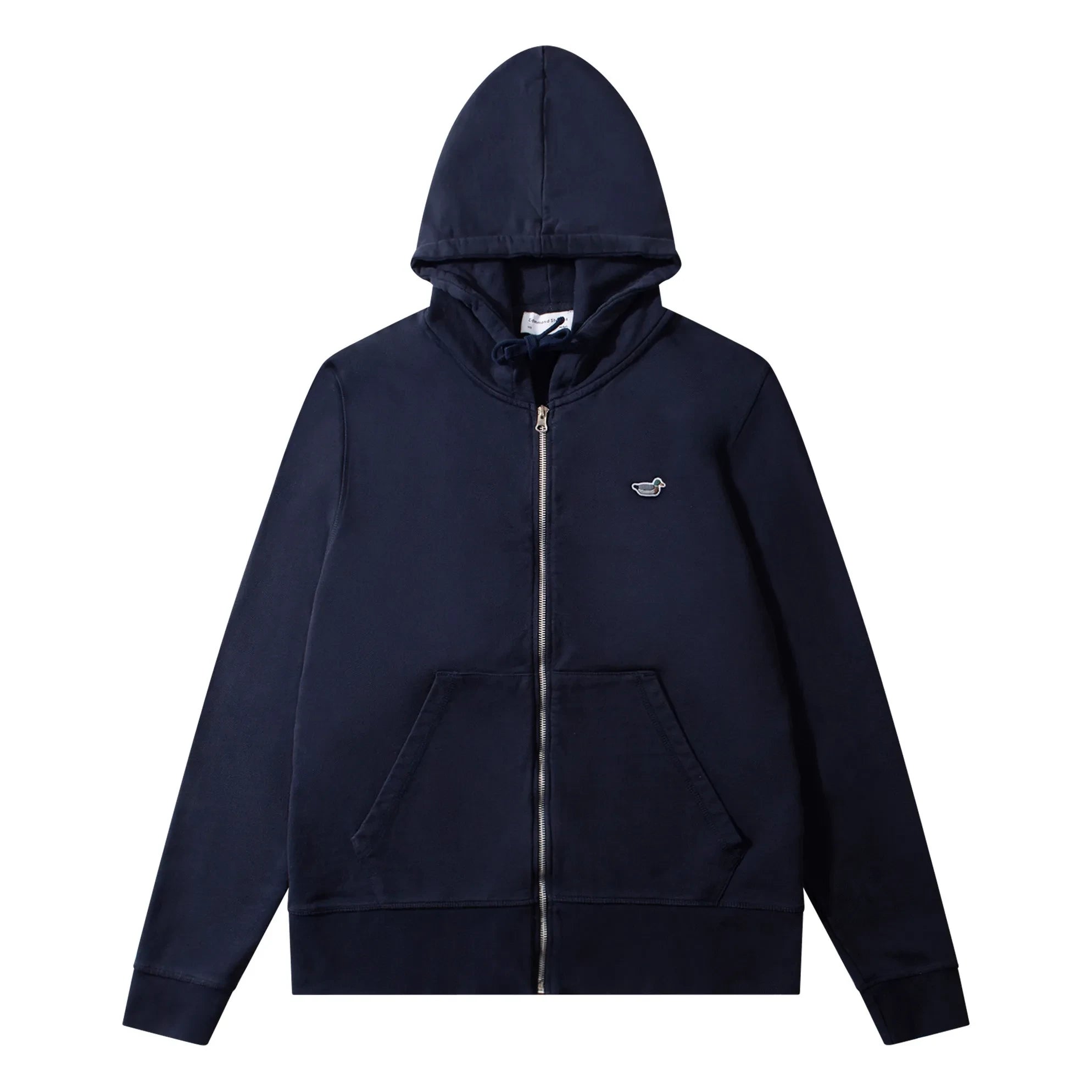 Edmmond Studios - Duck Patch Organic Cotton Zip-up Hoodie | Navy Blue
