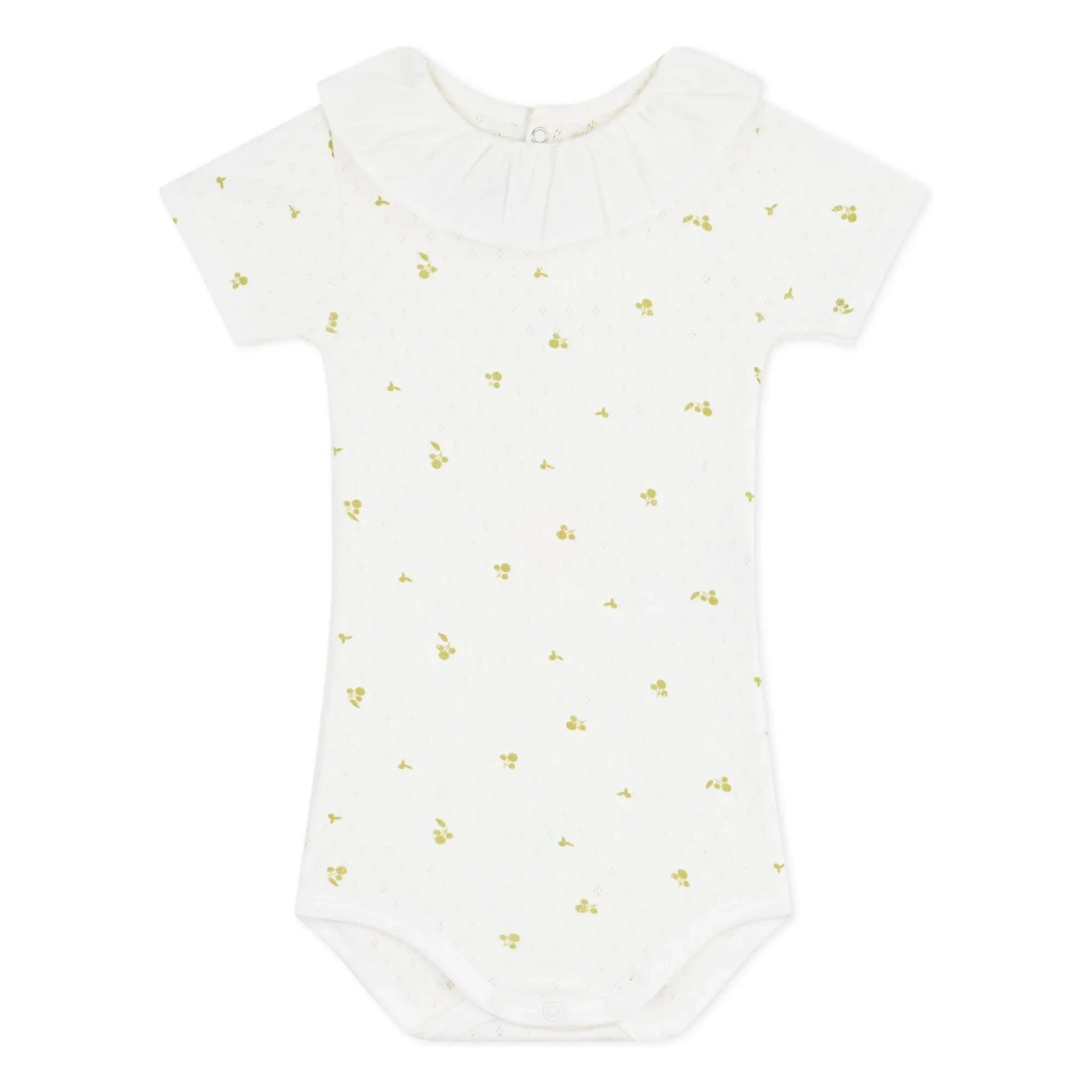 Small Boat - Organik Pamuk Çiçek Yaka Bodysuit | Ekru