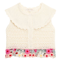 Louise Misha - Elea Maille Embroidered Top | Cream