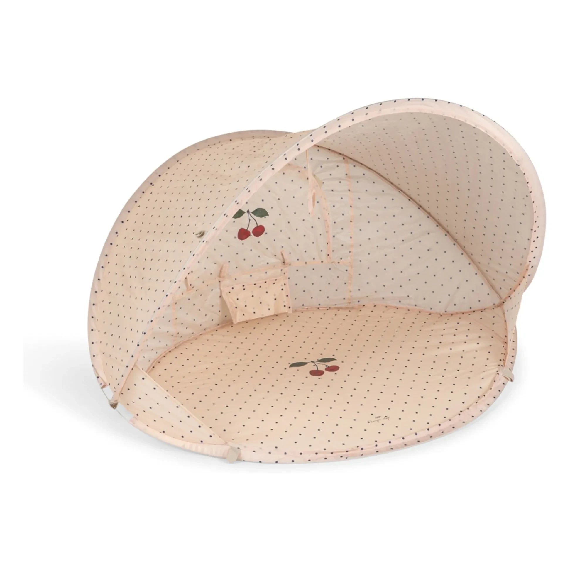 Konges Sløjd - Small Foldable Beach Tent Navy Blue Dots | Beige