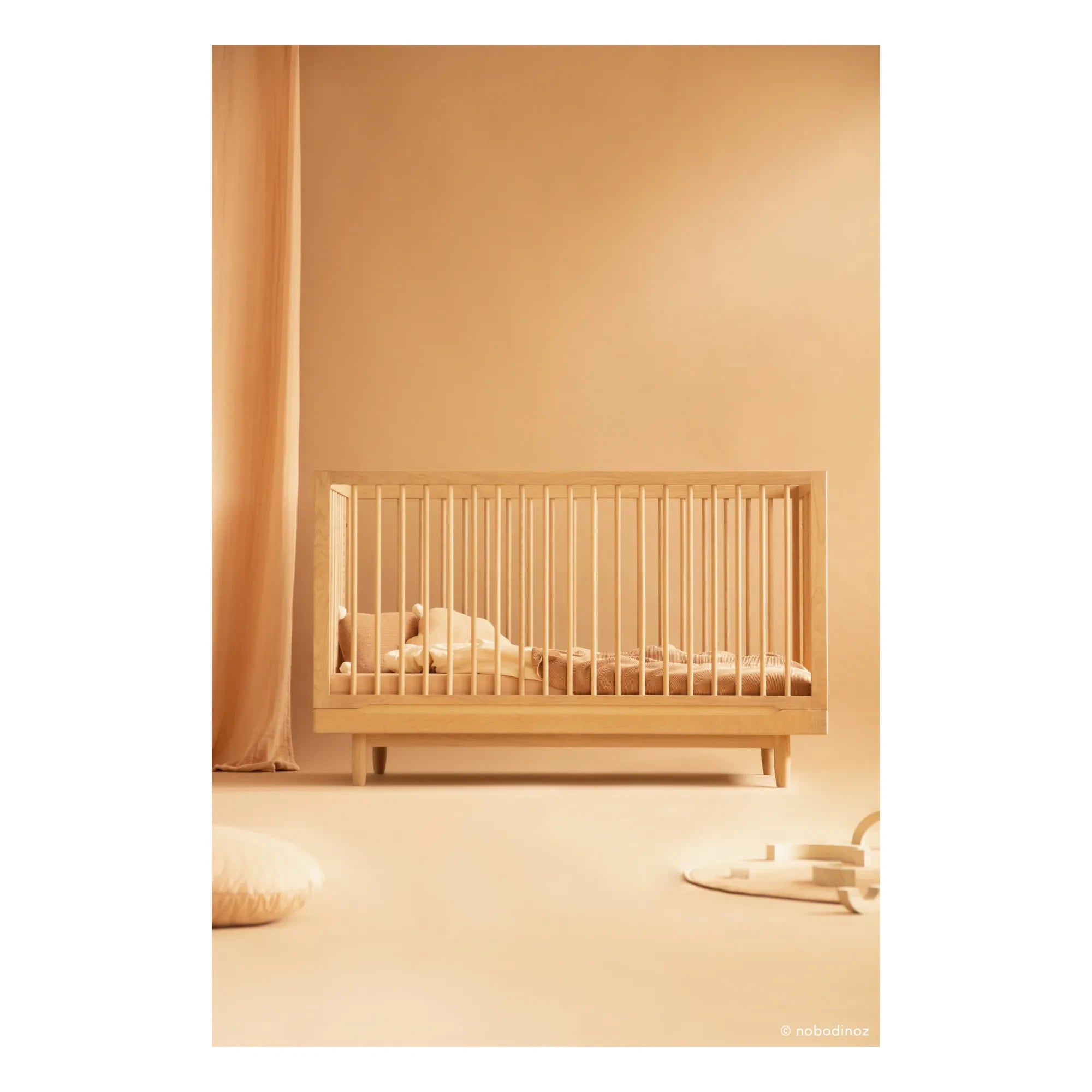Nobodinoz - Pure Dönüştürülebilir Bebek Karyolası 70x140 cm | Meşe