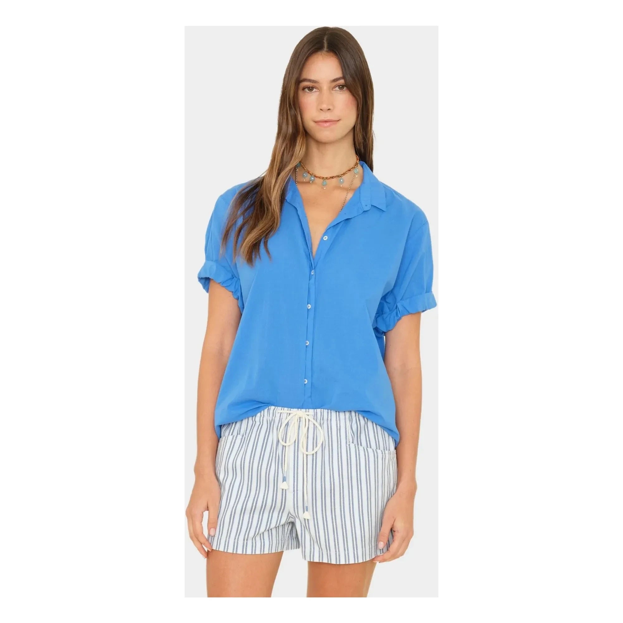 Xirena - Channing Cotton Blouse | Turquoise