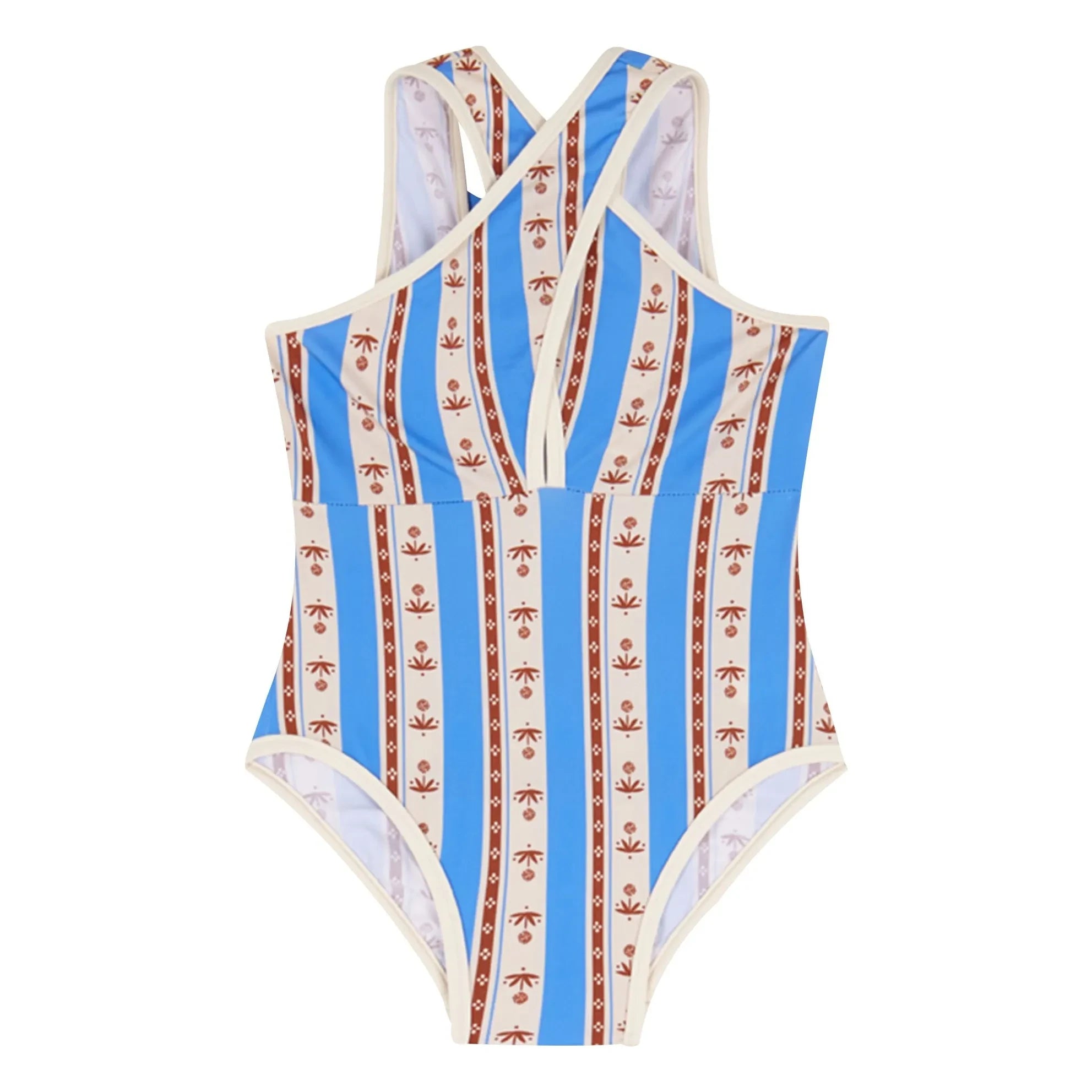 birinit - Sena Striped Swimsuit | Azure blue