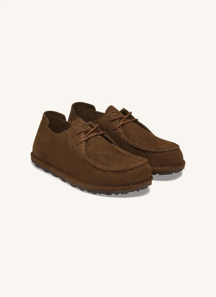 BIRKENSTOCK - Utti Lace-up Suede Loafer | Dark Brown