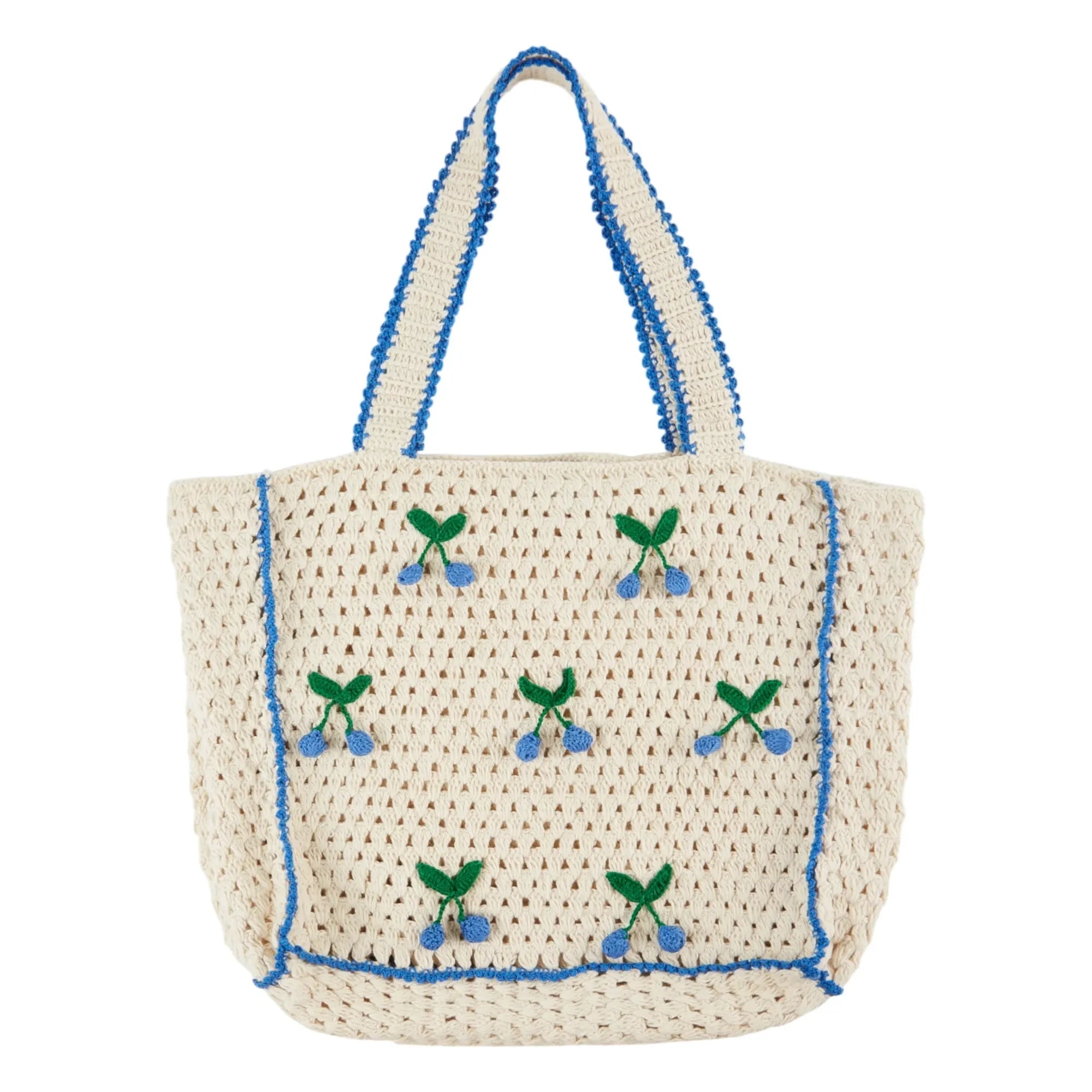 Emile et Ida - Crochet Cherry Tote Bag | Cream