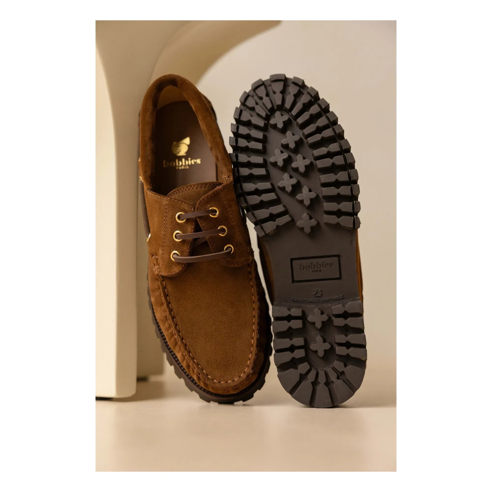 Bobbies - Betlem Suede Boat Shoes | Kamel