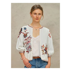 M.A.B.E. - Ori Cotton Embroidered Jacket | Red