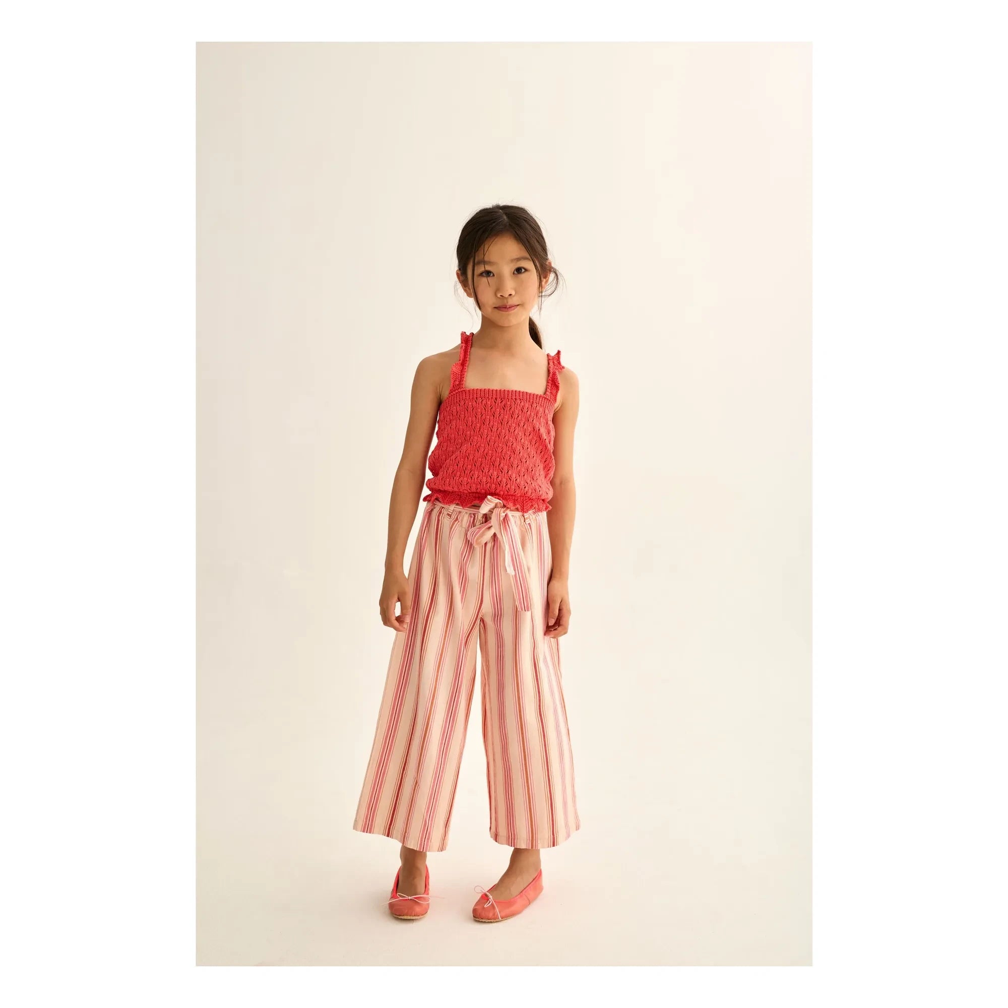 Cozmo - Lily Pointelle Tank Top Recycled Fibers | Red