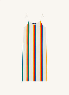 The Animals Observatory - Hummingbird Striped Dress | White