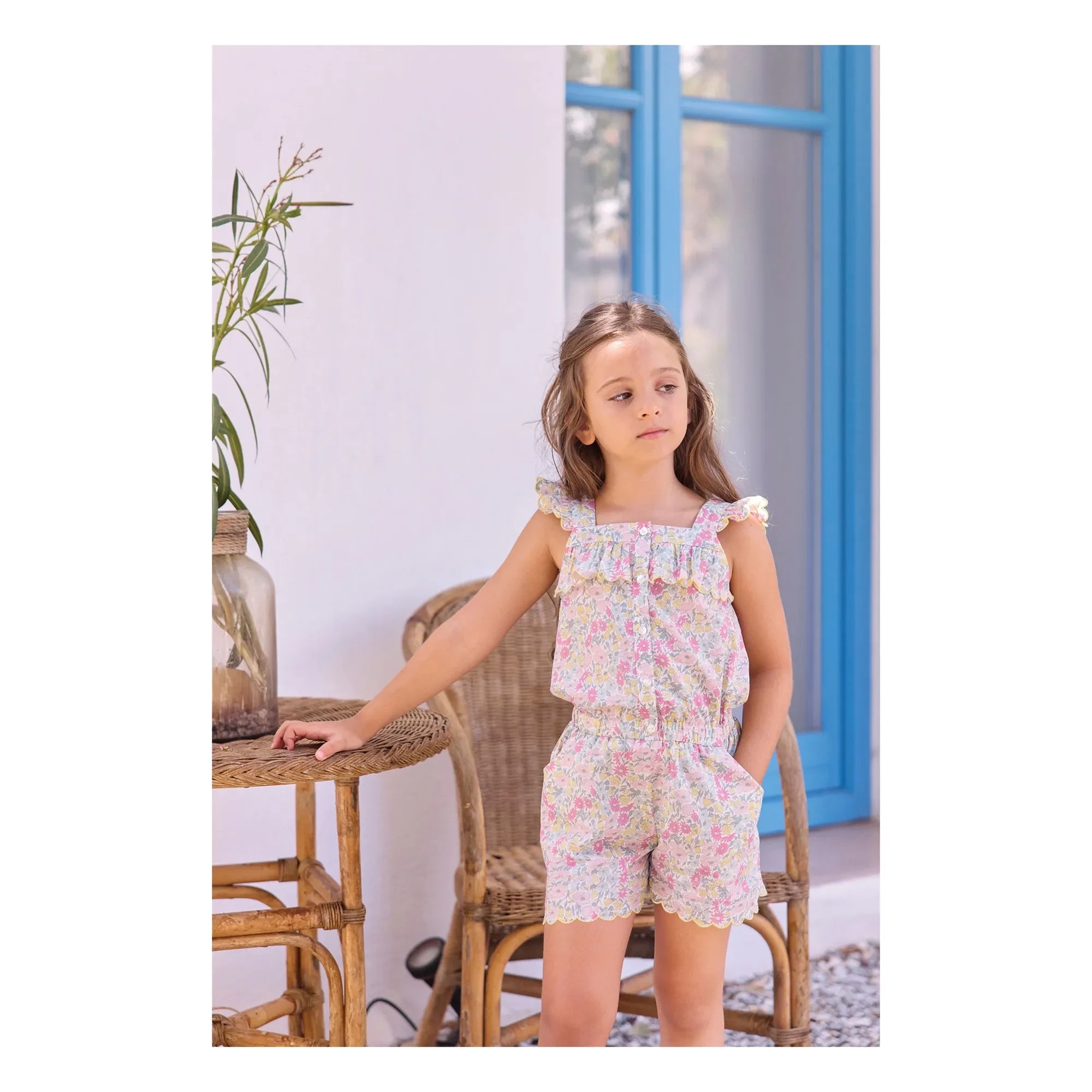Tartine et Chocolat - Feston Liberty Romper | Yellow
