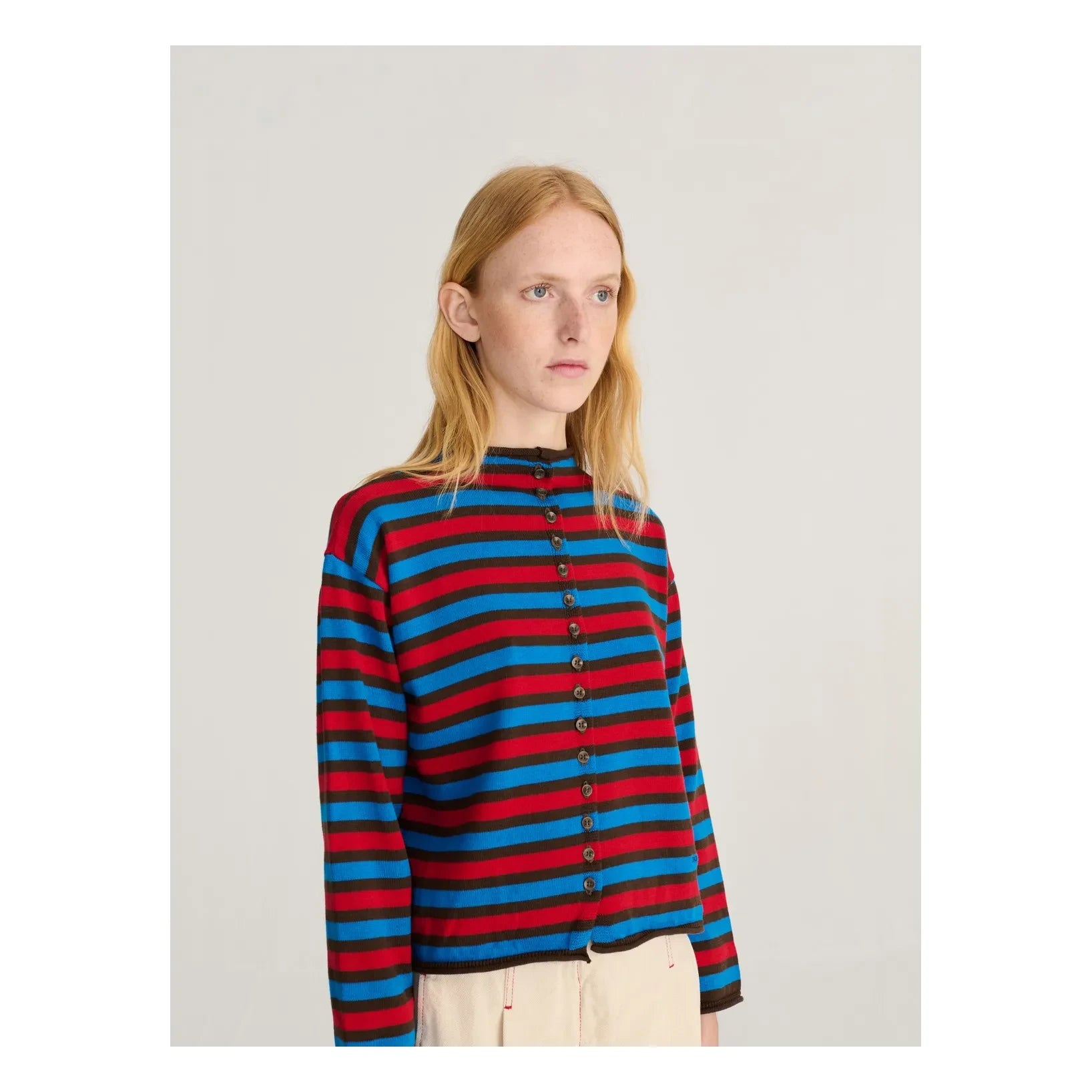 Bobo Choses - Organic cotton striped cardigan | Red