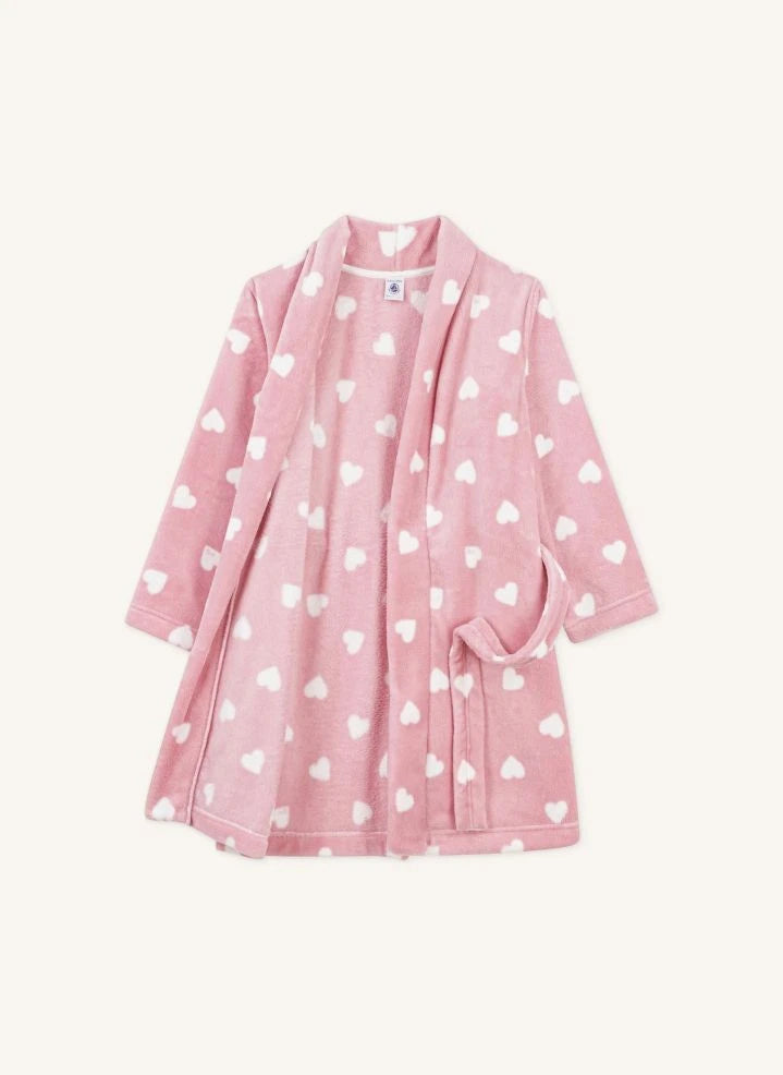 Petit Bateau - Heart-Patterned Dressing Gown | Pink
