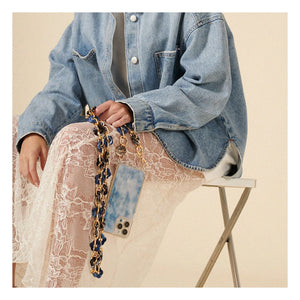 LaCoqueFrançaise - Cassy Flower Long Chain 120 cm | Blue
