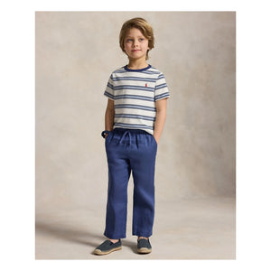 Ralph Lauren - Striped Logo T-Shirt | Blue