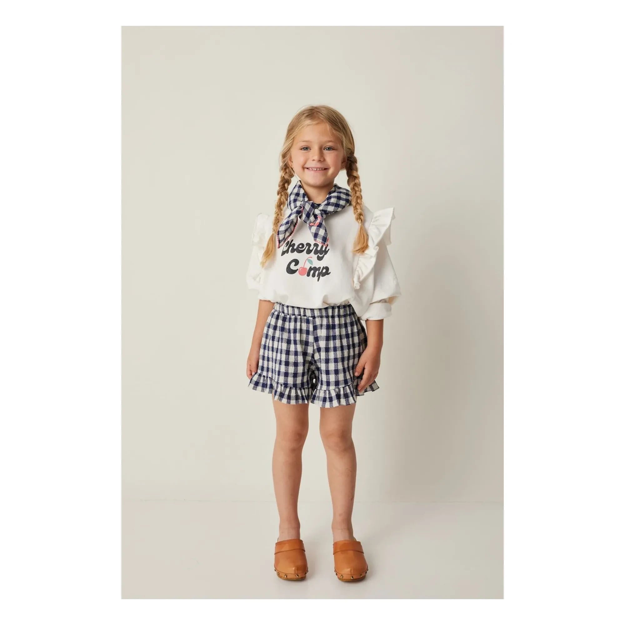 Tocoto Vintage - Ruffled Cherry Sweat | White