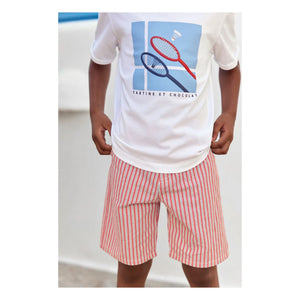 Tartine et Chocolat - Striped Bermuda Shorts | Red