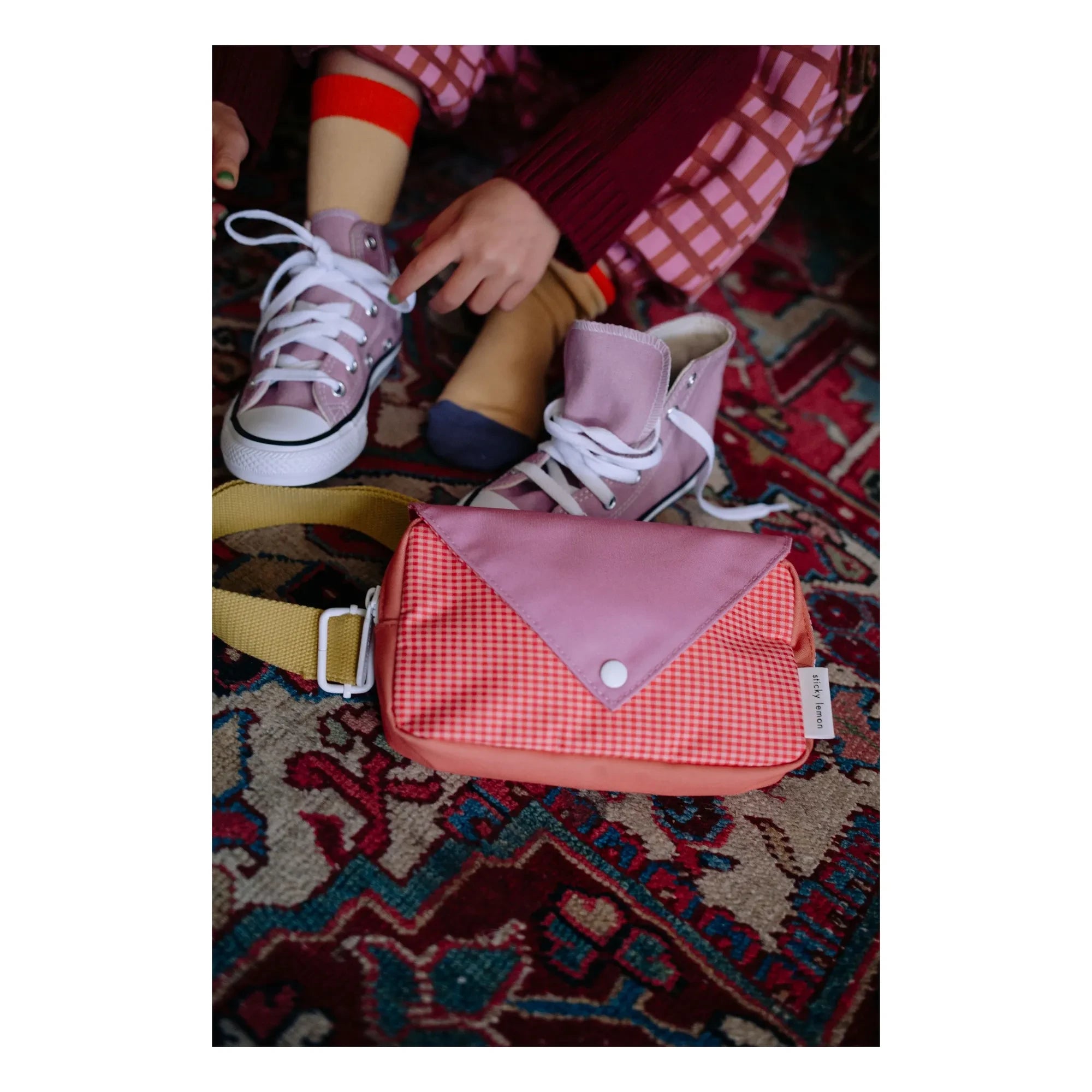 Sticky Lemon - Small Square Pouch Banana Bag | Powder Pink