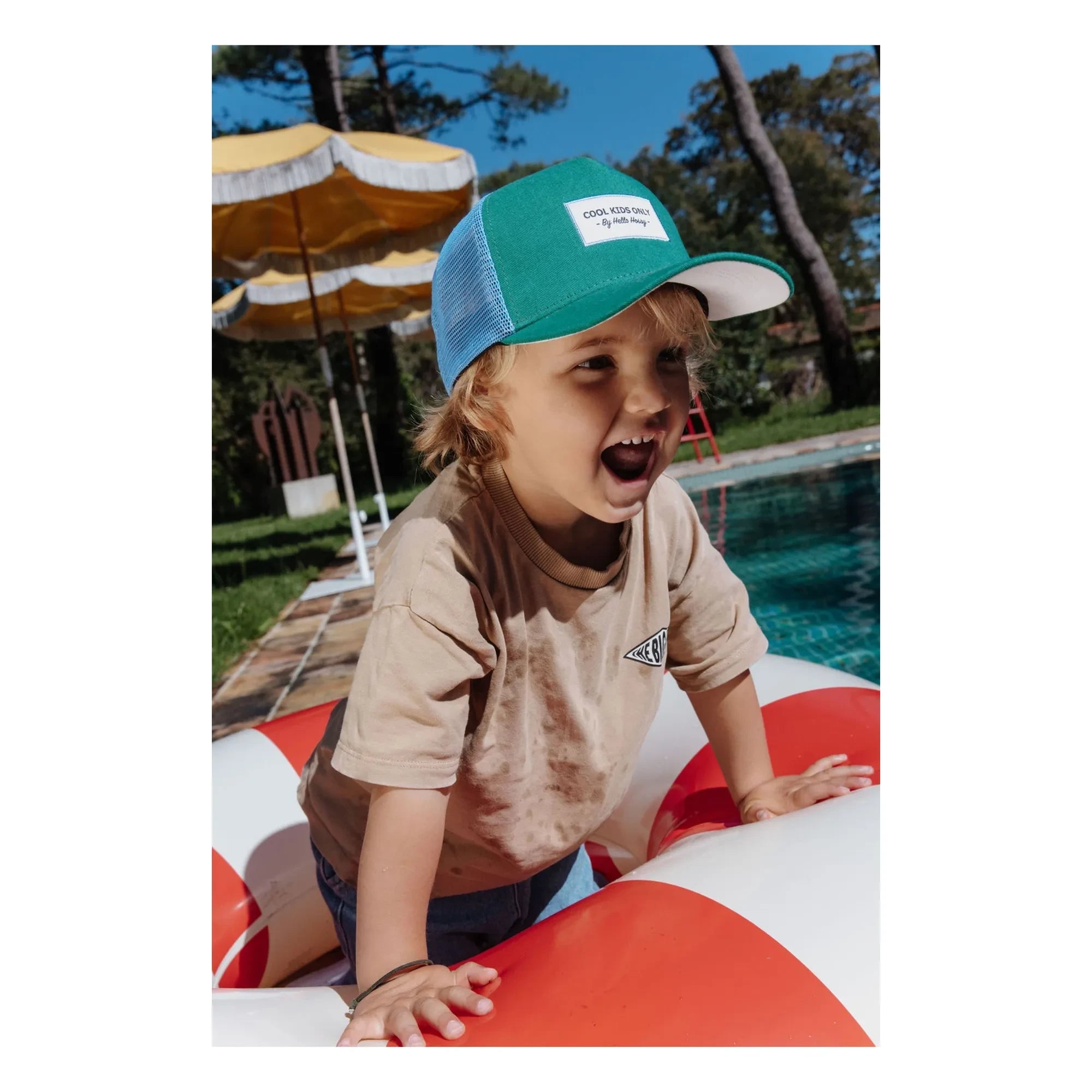 Hello Hossy - Curved Visor Cap Trucker Mini Flat Organic Cotton | Green