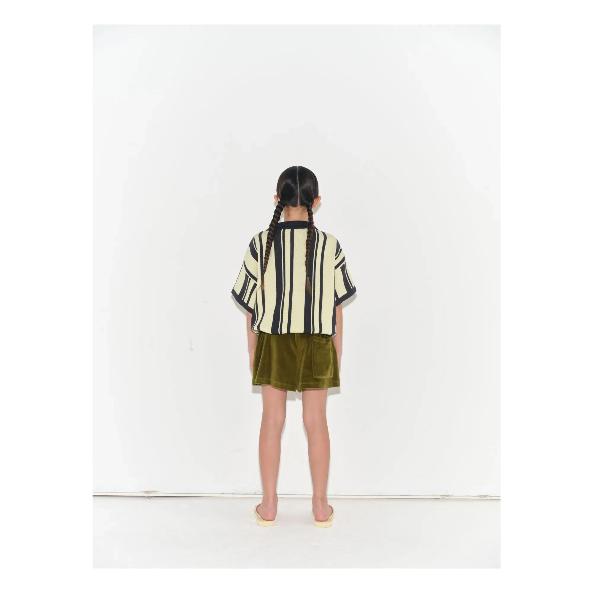 Main Story - Striped Organic Cotton Sports Polo | Pale Yellow