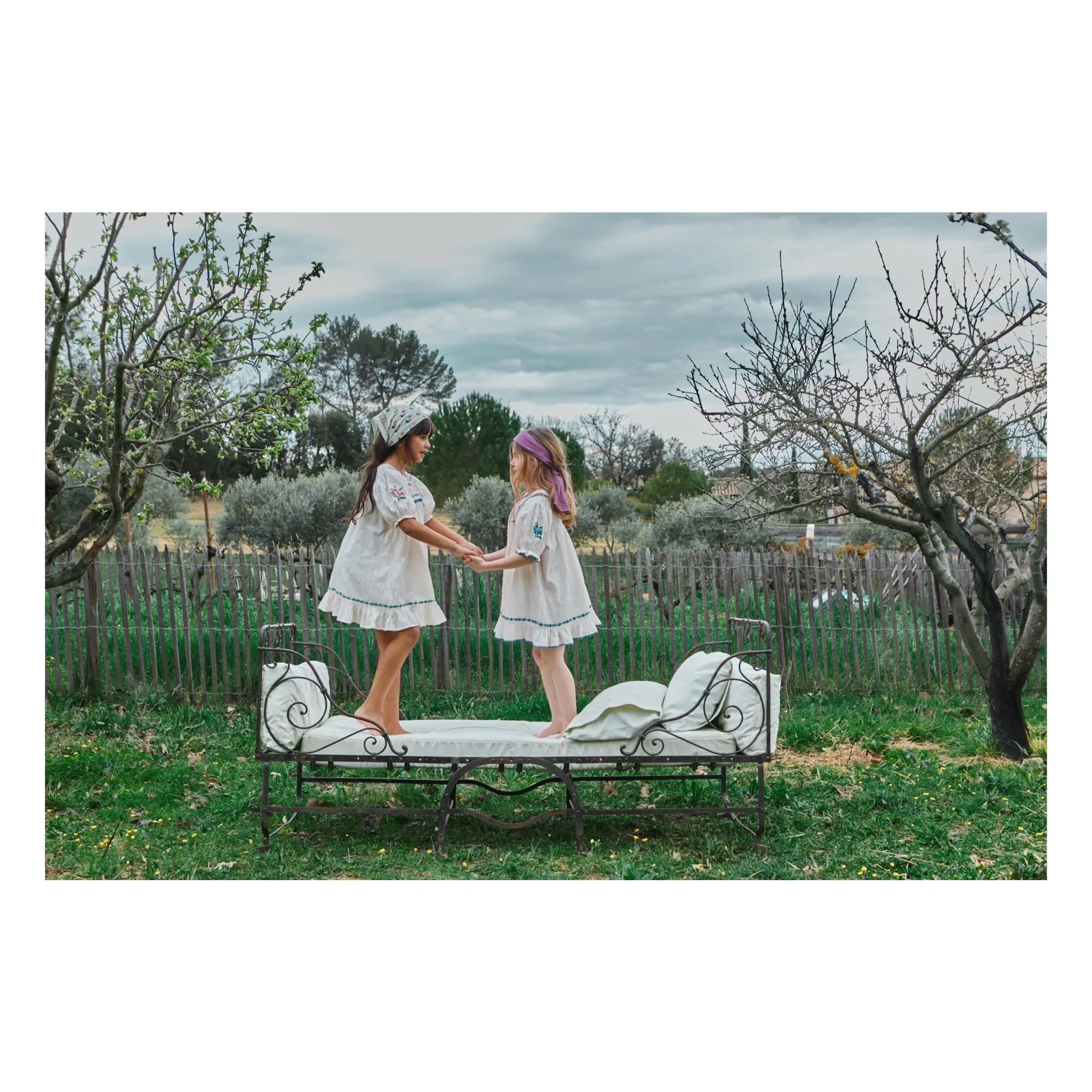 Emile et Ida - Embroidered Ruffled Dress | Cream