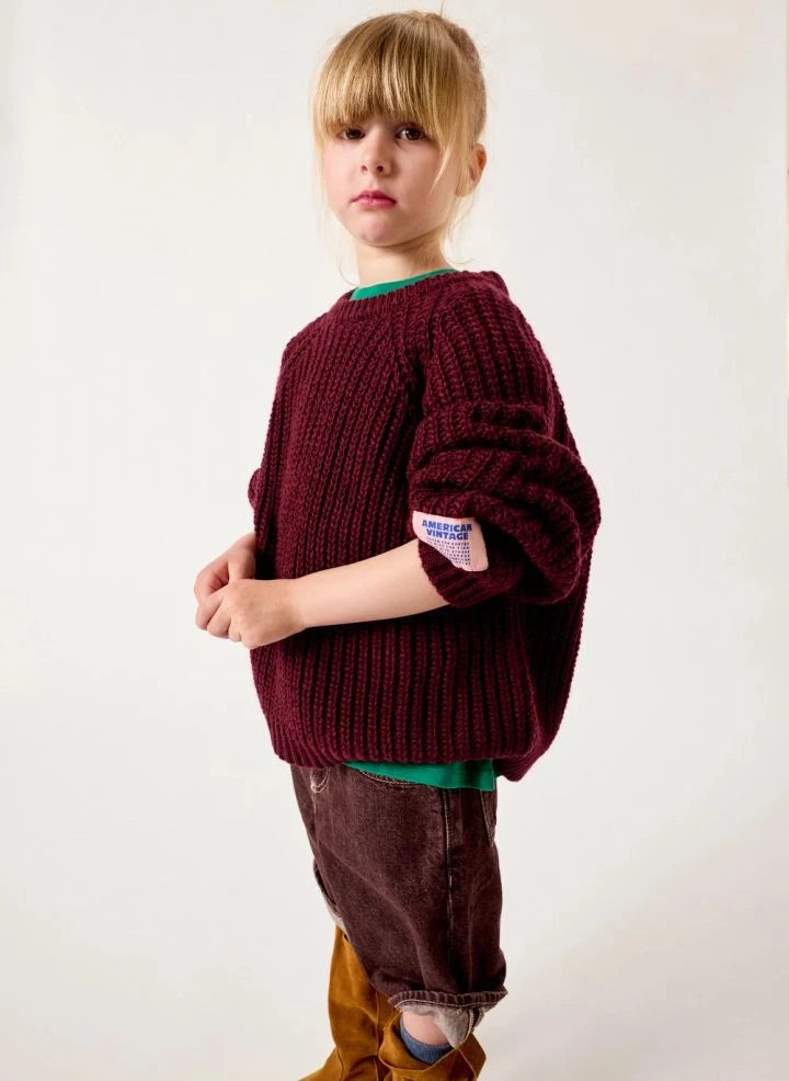 American Vintage - Cyrow Wool Knit Sweater | Burgundy