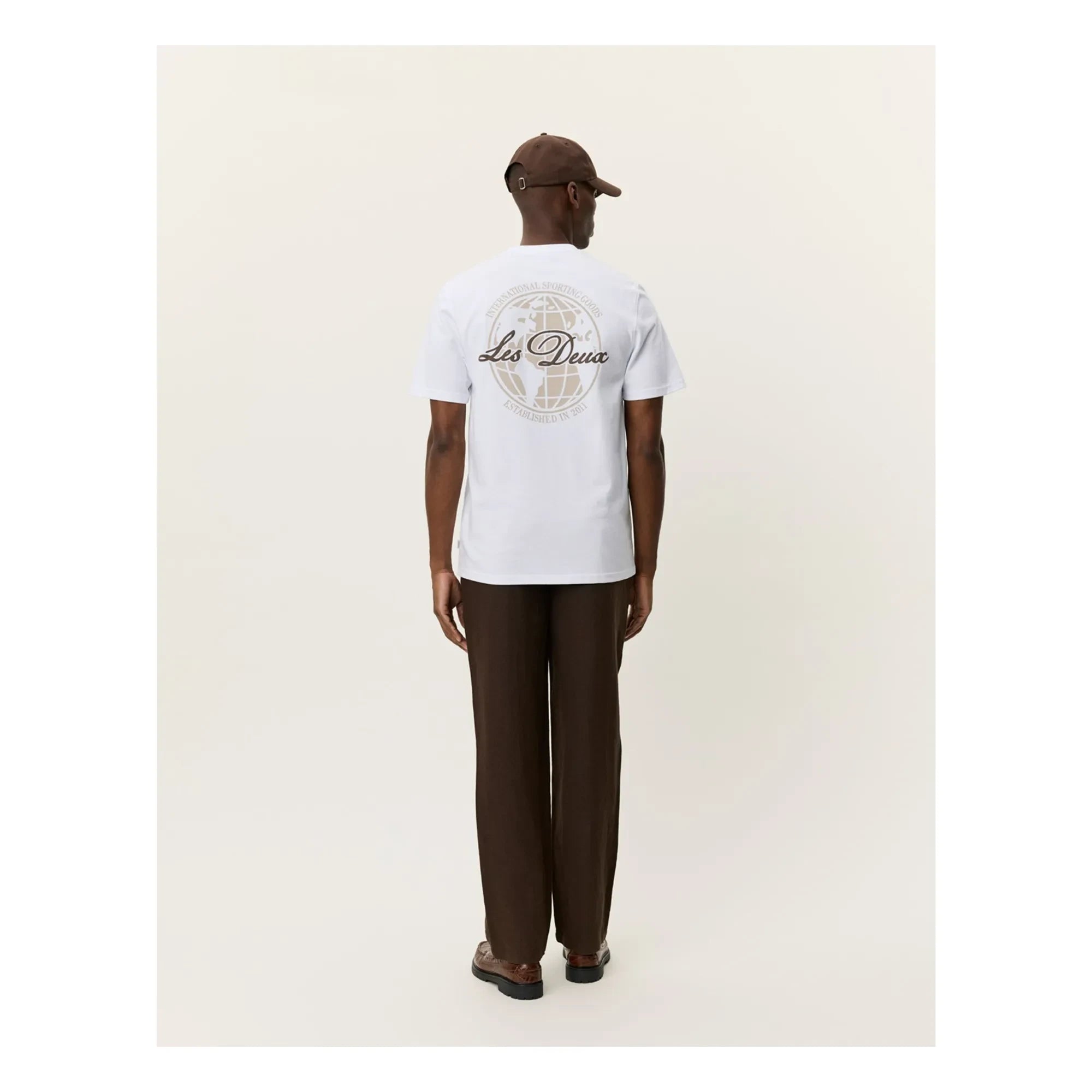 Les Deux - Ben Globe Organic Cotton T-Shirt | White