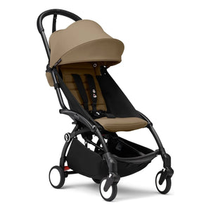 Stokke® - YOYO³ complete stroller 0+ and 6+ Black frame | Toffee