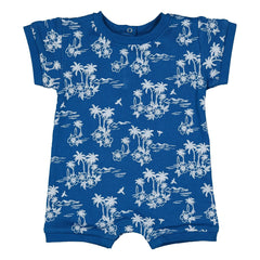 Louis Louise - Town Hawaiian Fleece Romper | Indigo