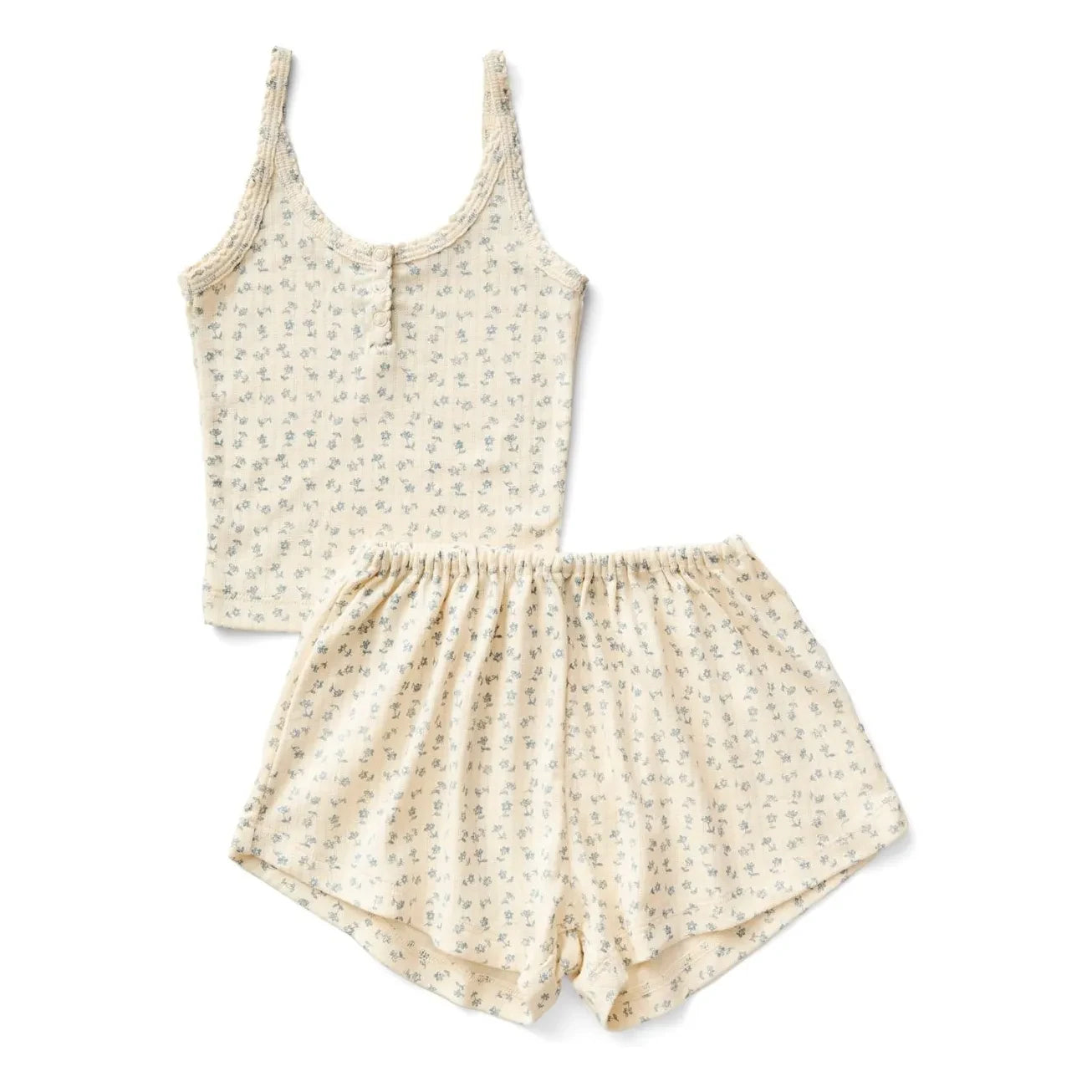 Soor Ploom - Favorite Floral Organic Cotton Tank Top and Shorts Set | Powder Pink
