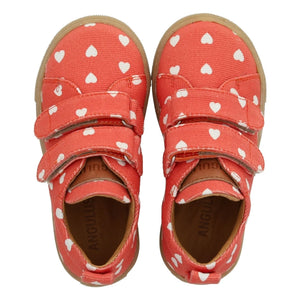 Angulus - Mini Hearts Double Scratch Sneakers | Red