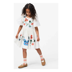 Molo - Daisy Dress with Butterflies Organic Cotton | Cream