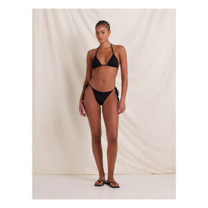 Peony - Memoir Embroidered Recycled Fiber Jersey Bottom | Black