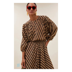 By Bar - Becky Organic Cotton Blouse | Brown