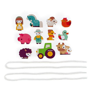 Janod - Farm Wooden Beads - Set of 11