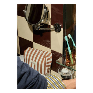 Gabrielle Paris - Striped cotton toiletry bag | Moka