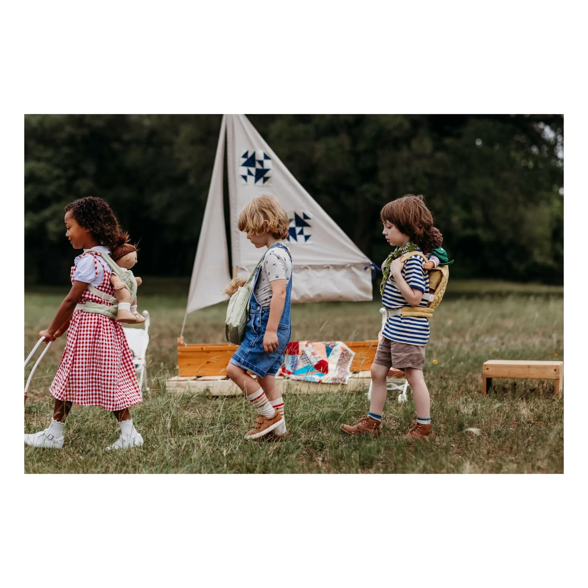 Olli Ella - Quilted Toy Carrying Bag | Sage
