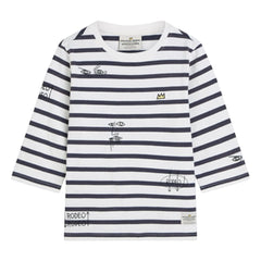 Scotch & Soda - Basquiat Breton Striped T-Shirt | Navy Blue