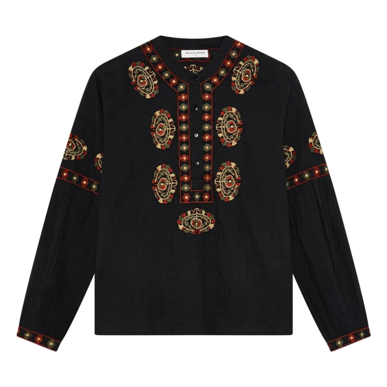 Maison Hotel - Bruna Coton Flammé Bluz | Siyah