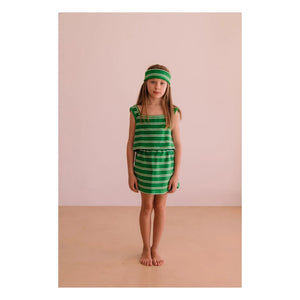 We Are Kids - Striped Organic Cotton Towel Marta Skirt | Green