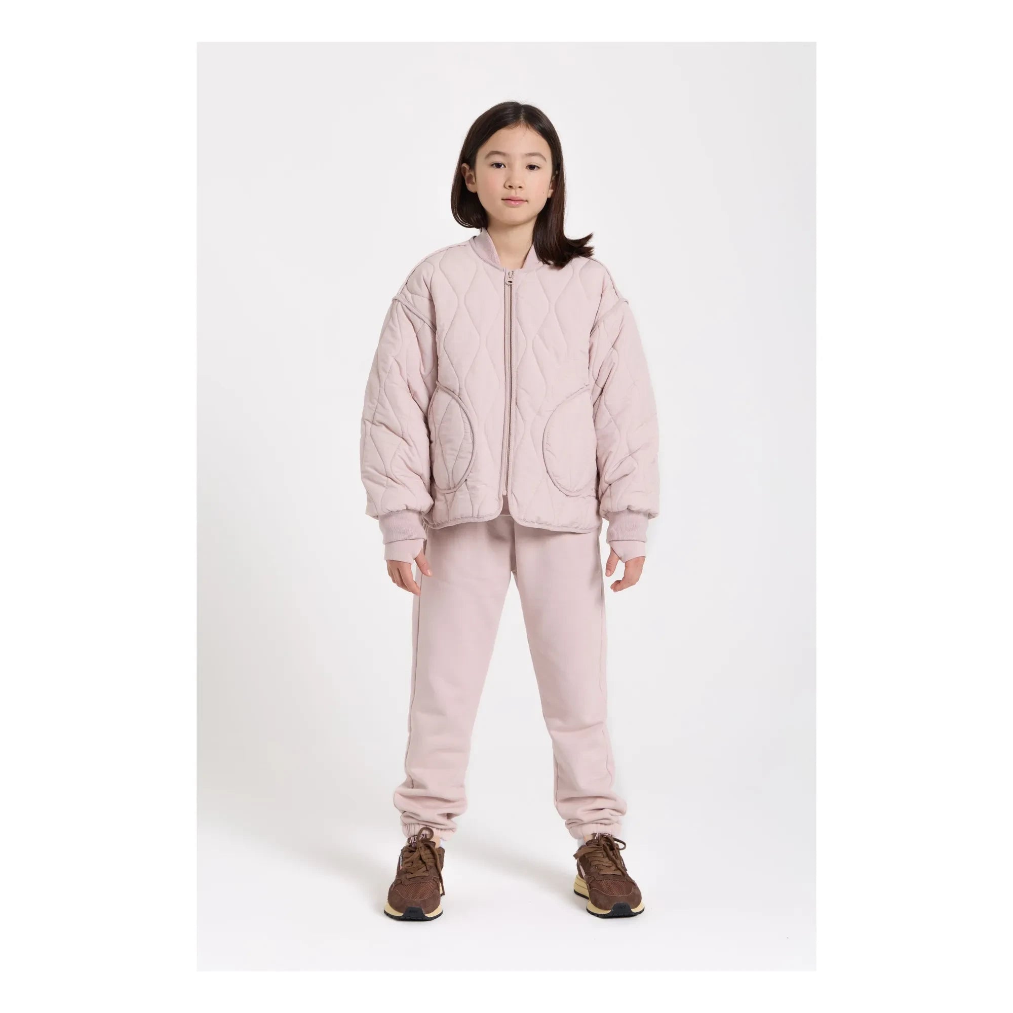 Smallable Kid - Woolen Quilted Bomber | Pale Pink