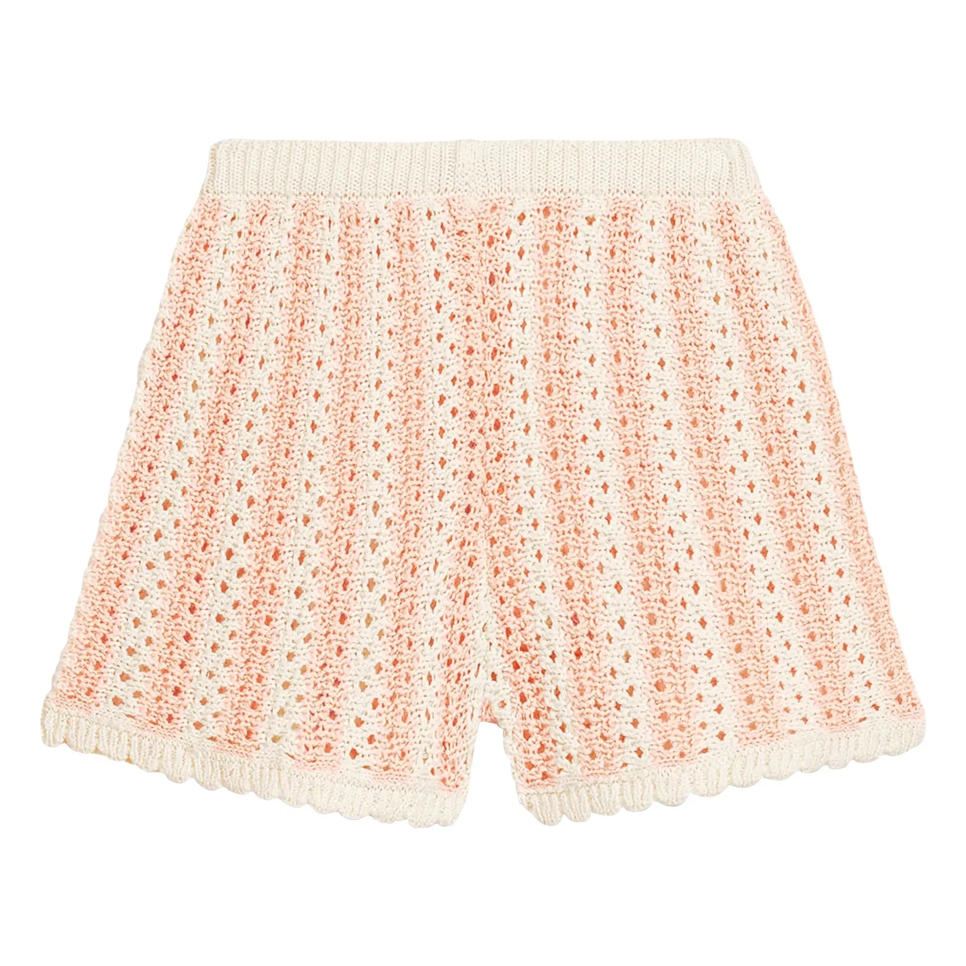 Louise Misha - Mekylane Striped Mesh Fringed Shorts | Pink