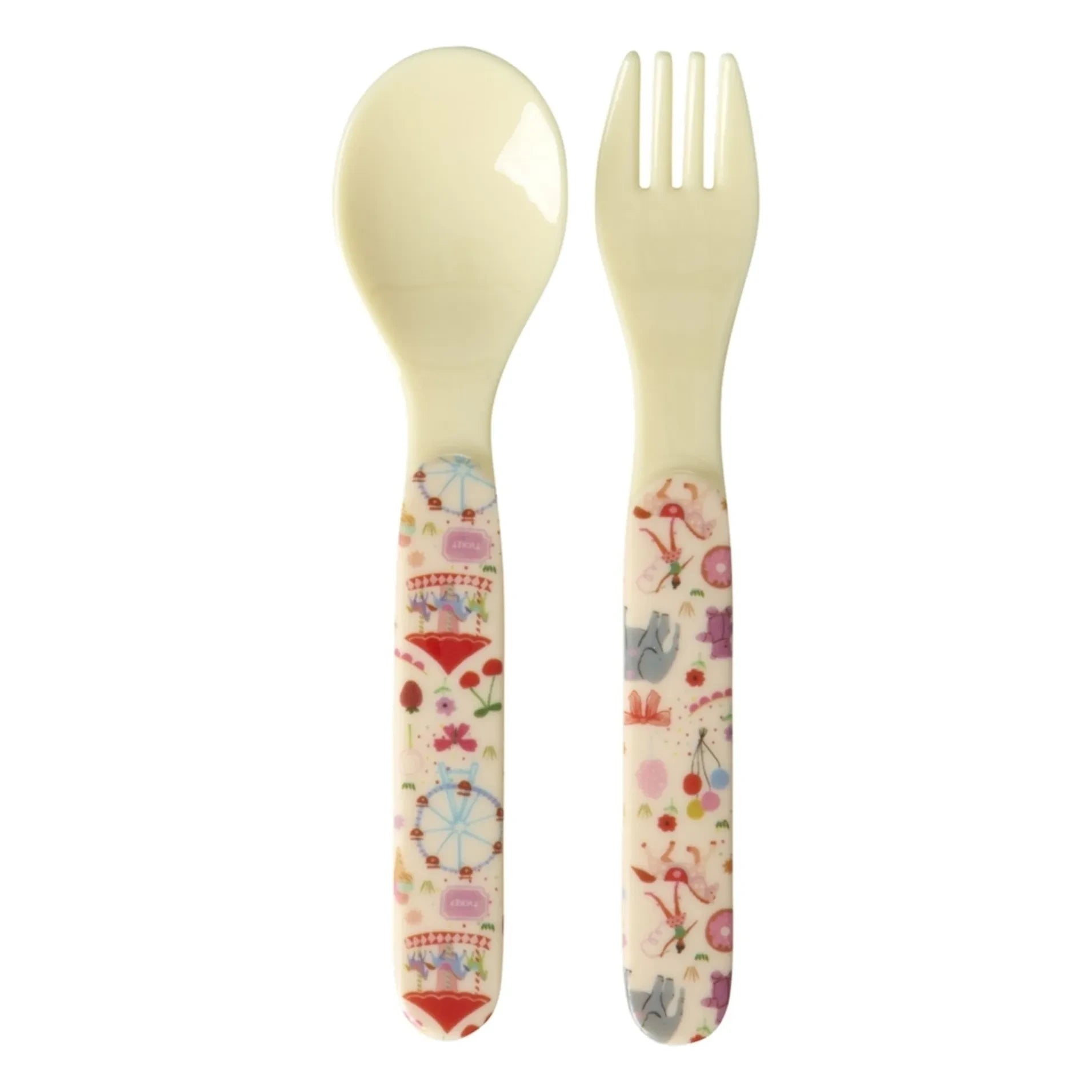 Rice - Fun Fair Melamine Fork and Knife Set | Pink