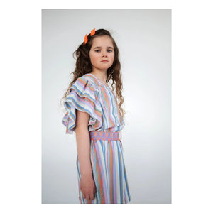 Repose AMS - Tencel Ruffled Striped Dress | White