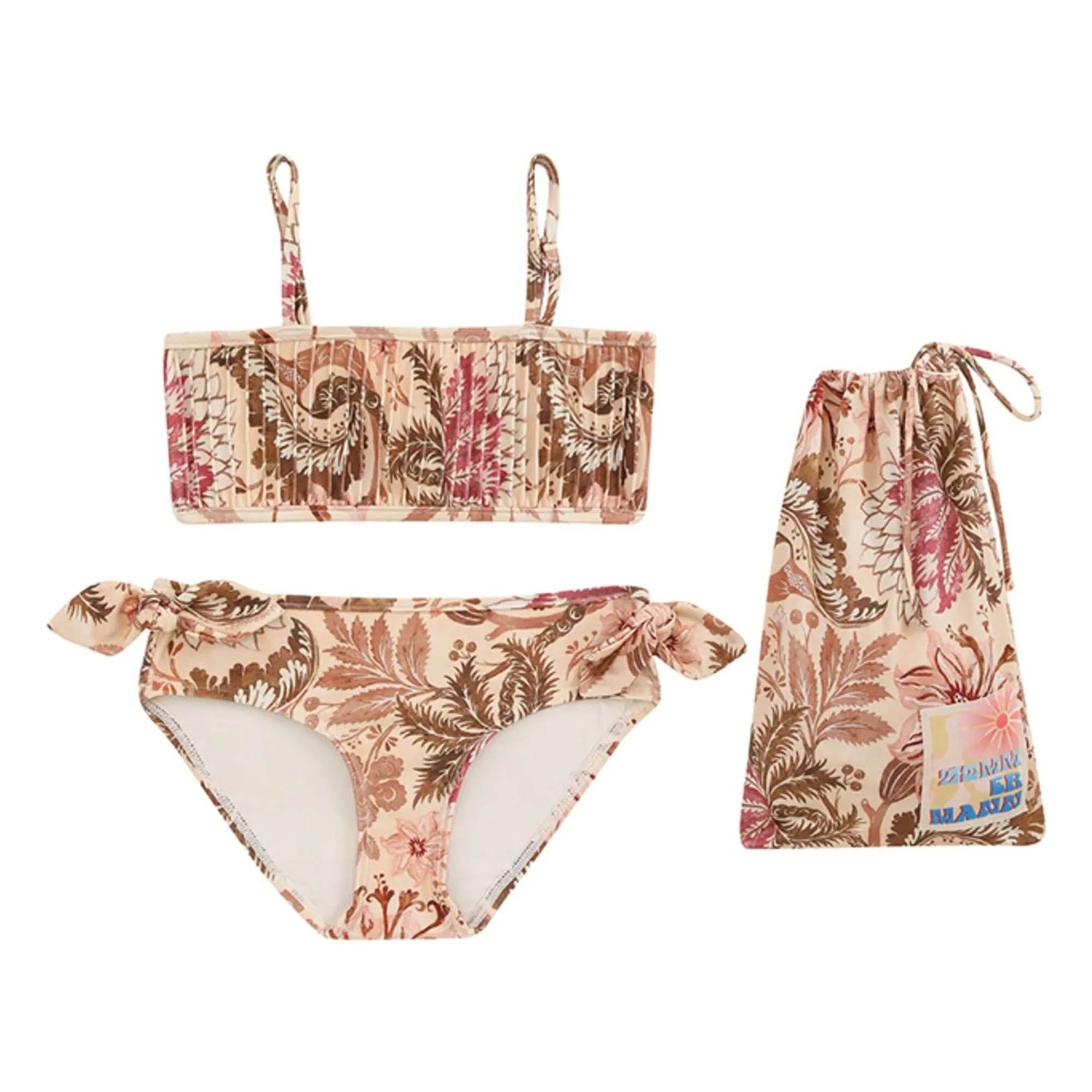 Zimmermann - Sunlight Floral Knot Swimsuit | Pale Pink