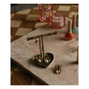 Doing Goods - Lolita Bamboo Recycled Brass Jewelry Holder | Gold Brown
