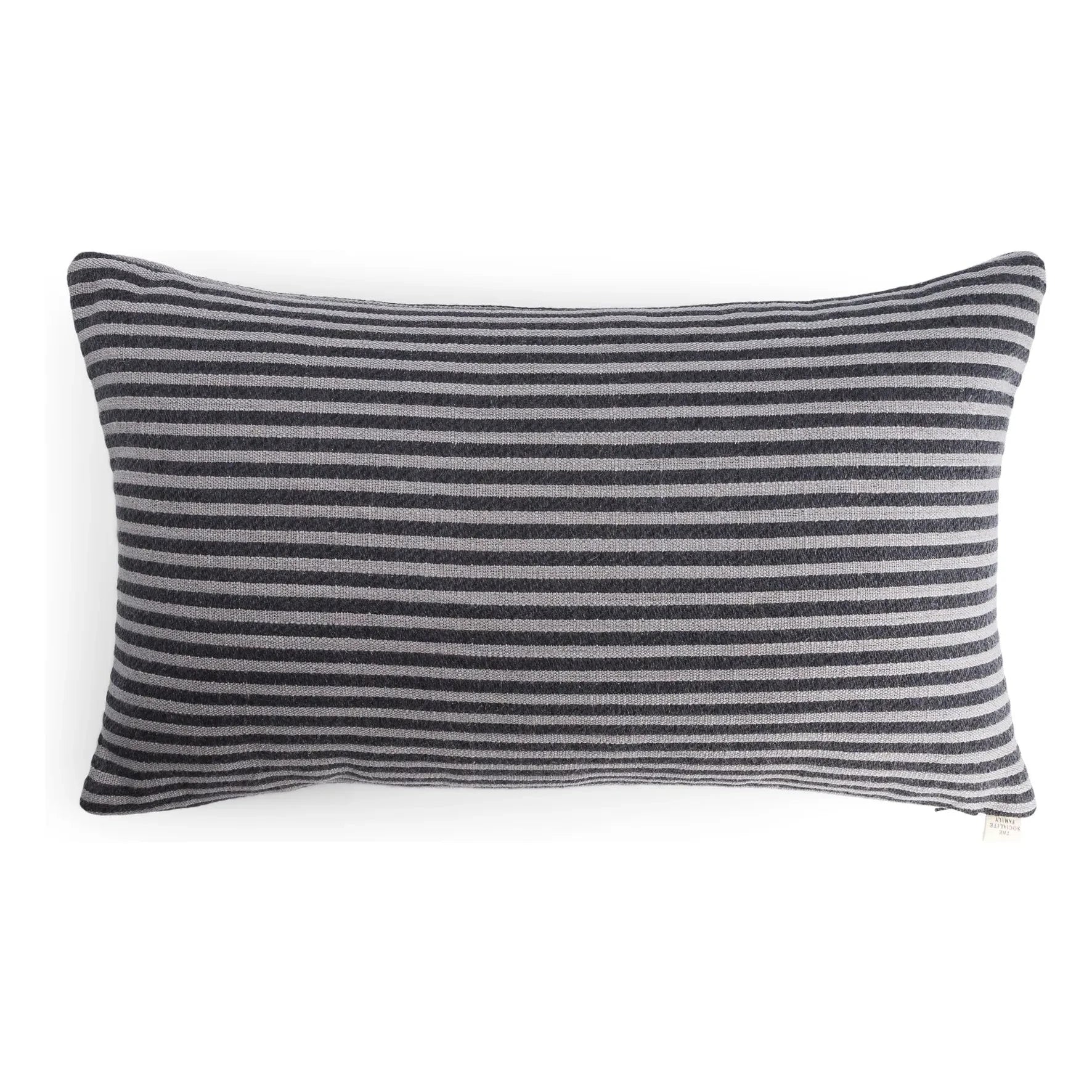 The Socialite Family - Striped Fabric Carino Rectangular Pillow | Brown