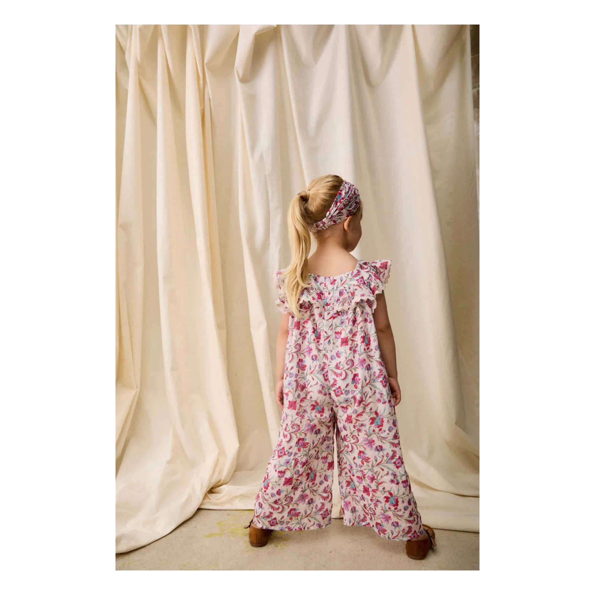 Louise Misha - Yuriria Organic Cotton Floral Hair Band | Cream