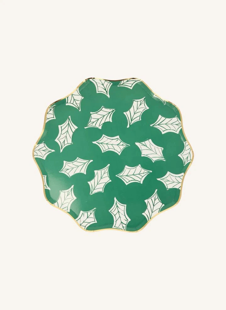 Meri Meri - Block Print designed large Christmas plates - set of 8