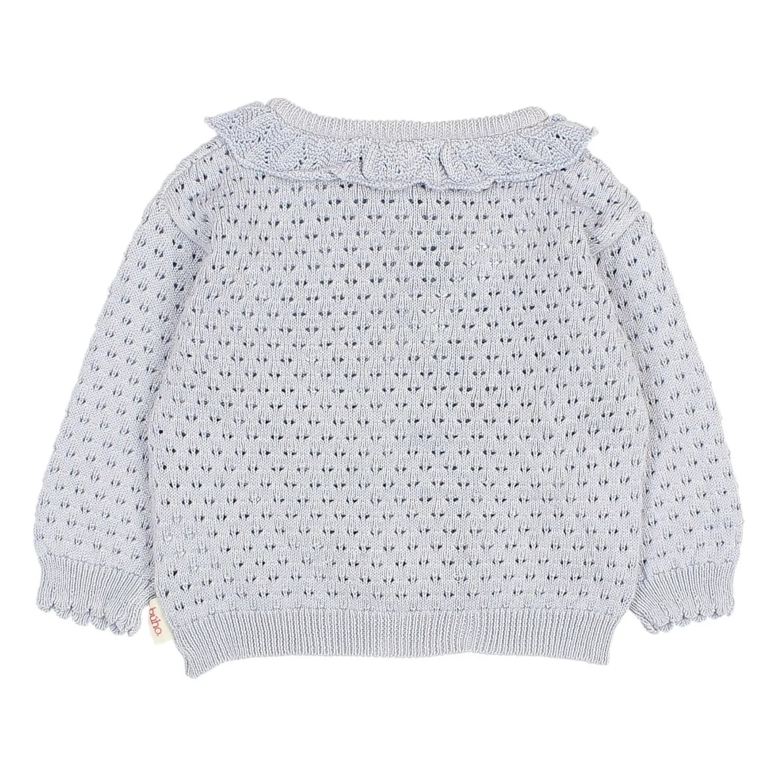 Búho - Cardigan Pointelle Boho Organic Cotton | Light blue